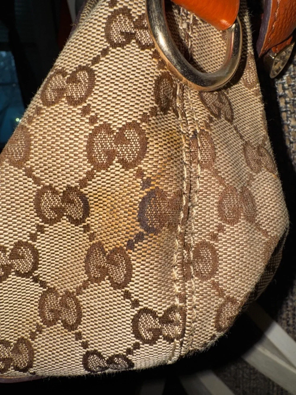Gucci Tan-Brown GG Canvas Crossbody with Tassel Detail - Picture 4 of 14